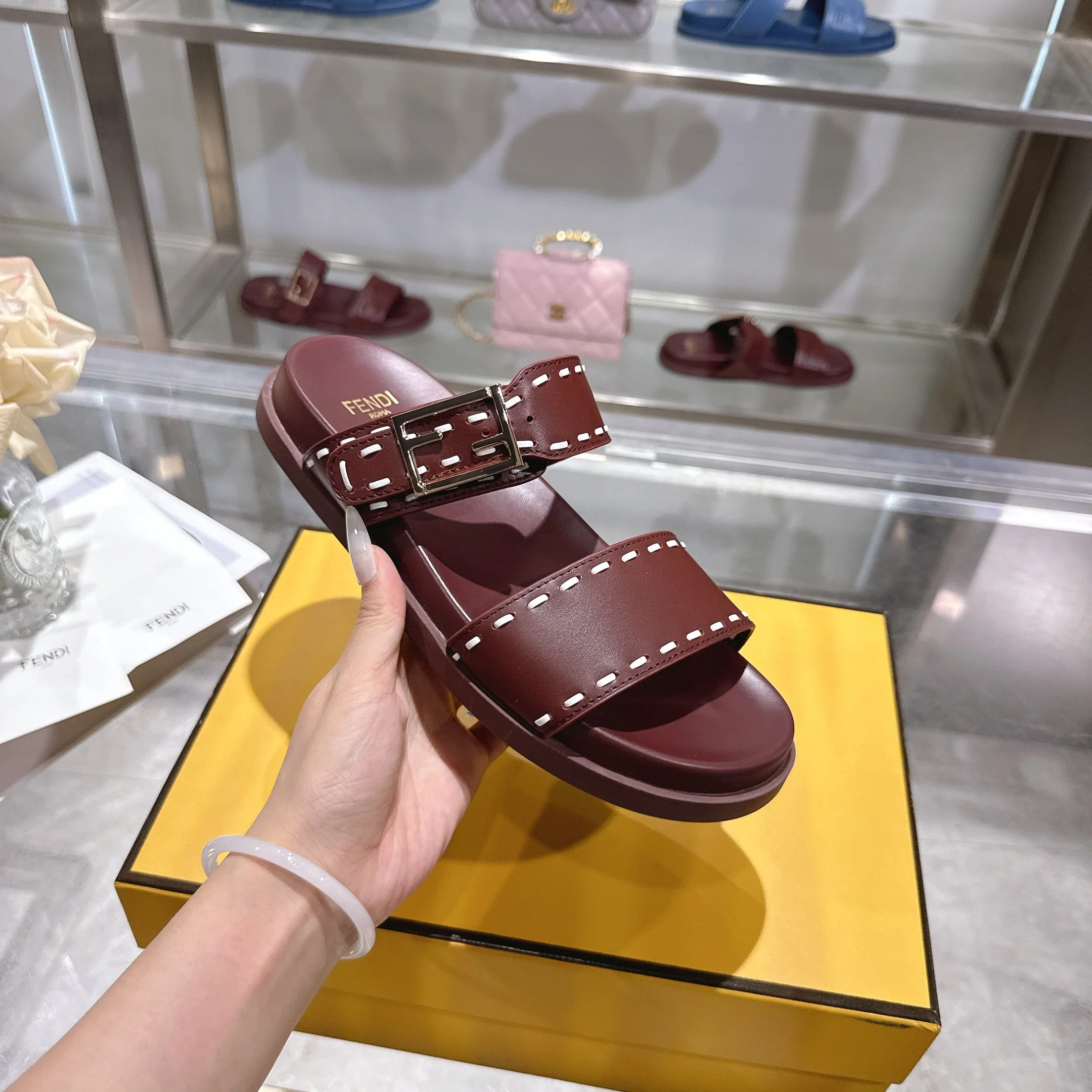 FENDI Slides Leather PVC EU35-45 B30202608030039 - Image 6