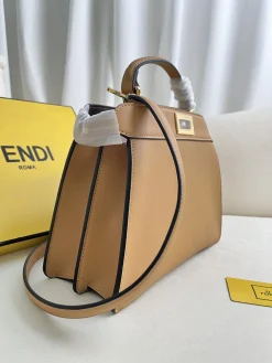 Alternative view of FENDI Top Handle Bags Calf Leather (Brown-Gold) 27X21X11CM G30202608080202