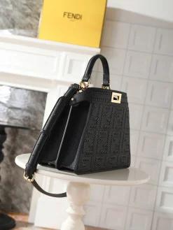 Alternative view of FENDI Top Handle Bags Calfskin Leather (Black-Gold) 27X11X20CM I30202608080112
