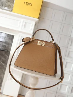 Alternative view of FENDI Top Handle Bags Calfskin Leather (Brown-Pink) 27X11X20CM I30202608080109
