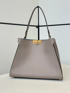 Alternative view of FENDI Top Handle Bags Calfskin Leather (Gray-Blue) 36X27X13 I50202608080146