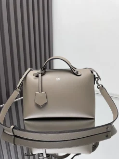 FENDI Top Handle Bags Calfskin Leather (Taupe) 28X15X13CM F10202608080010