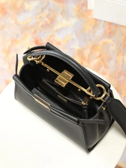 Alternative view of FENDI Top Handle Bags Leather (Black-Gold) 23X18X12CM F80202608080017