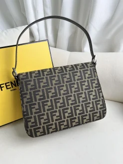 Alternative view of FENDI Top Handle Bags Leather (Brown-Silver) 29X21X11CM D40202608080051