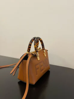 Alternative view of FENDI Top Handle Bags Smooth Calfskin (Brown-Tortoiseshell) 17X18X8CM D30202608080060