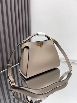 Alternative view of FENDI Top Handle Bags calf leather (Taupe-Gold) 27X13X21CM G10202608080020