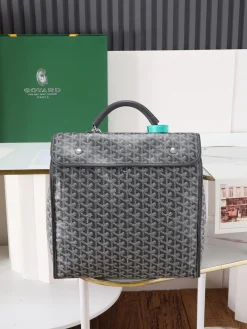 GOYARD Backpacks Bags Coated Canvas (Black-White) 35X33X16CM F50202608090693
