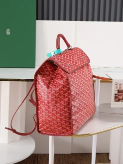 Alternative view of GOYARD Backpacks Bags Coated Canvas (Red-White) 35X33X16CM F50202608090699