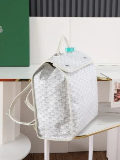 Alternative view of GOYARD Backpacks Bags Coated Canvas (White-Grey) 35X33X16CM F50202608090685