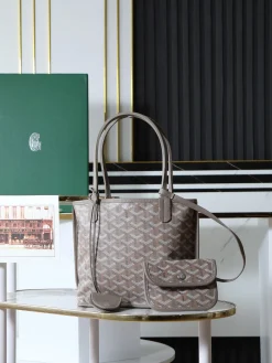 GOYARD Totes Bags Calf Leather (Brown-White) 28X20X10CM E20202608090527