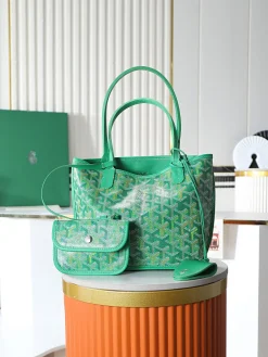 GOYARD Totes Bags Calf Leather (Green) 20X20X10CM E20202608090541