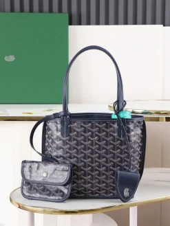 GOYARD Totes Bags Calf Leather (Navy-White) 20X20X10CM E20202608090517