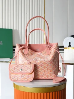 GOYARD Totes Bags Calf Leather (Pink-Orange) 20X20X10CM E20202608090537