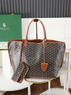 GOYARD Totes Bags Calfskin Leather (Brown-Black) 39X32X19CM F50202608091621