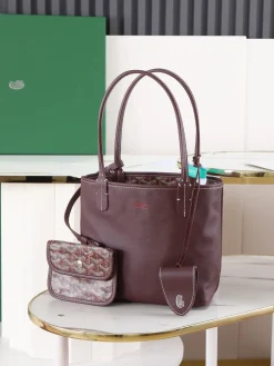 Alternative view of GOYARD Totes Bags Calfskin Leather (Brown-White) 20X10X20CM E20202608090523