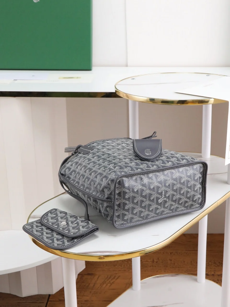 GOYARD Totes Bags Calfskin Leather (Gray-White) 20X20X10CM E20202608090525 - Image 5
