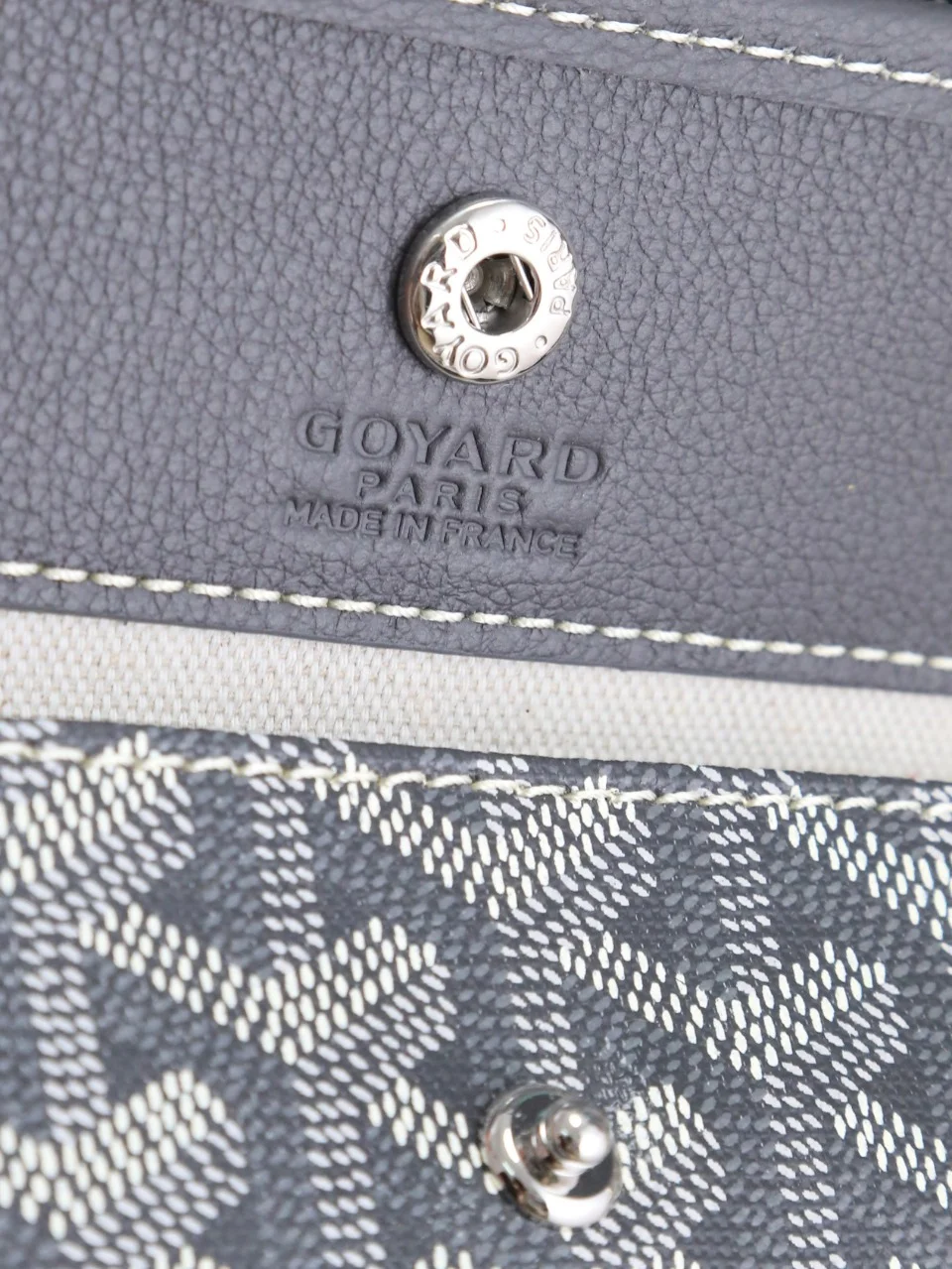 GOYARD Totes Bags Calfskin Leather (Gray-White) 20X20X10CM E20202608090525 - Image 6