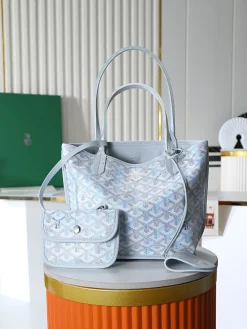 GOYARD Totes Bags Calfskin Leather (Light Blue-Silver) 28X20X10CM E20202608090539