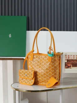 GOYARD Totes Bags Calfskin Leather (Orange-White) 20X20X10CM E20202608090531