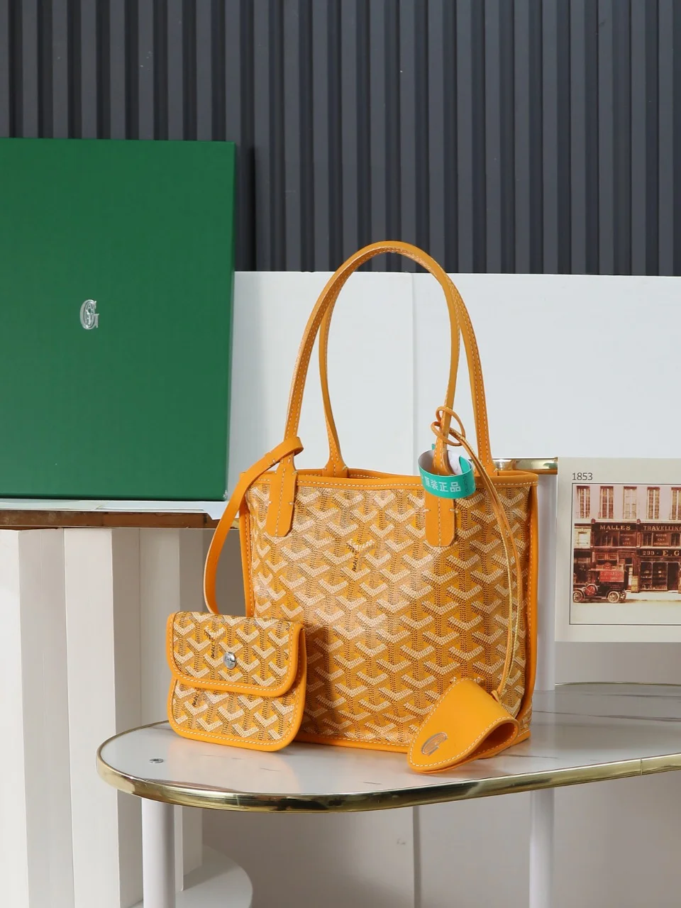 GOYARD Totes Bags Calfskin Leather (Orange-White) 20X20X10CM E20202608090531