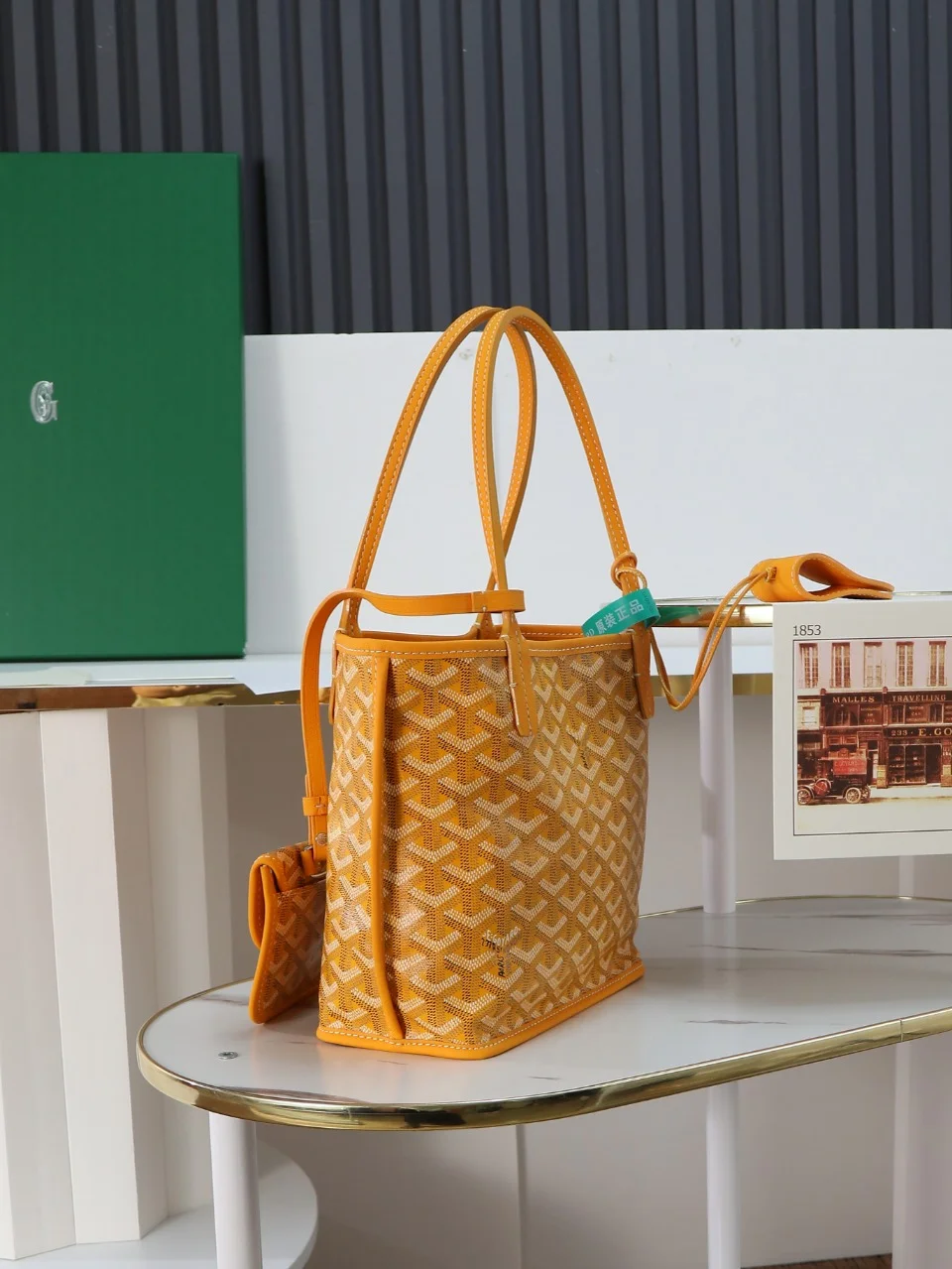 GOYARD Totes Bags Calfskin Leather (Orange-White) 20X20X10CM E20202608090531 - Image 3