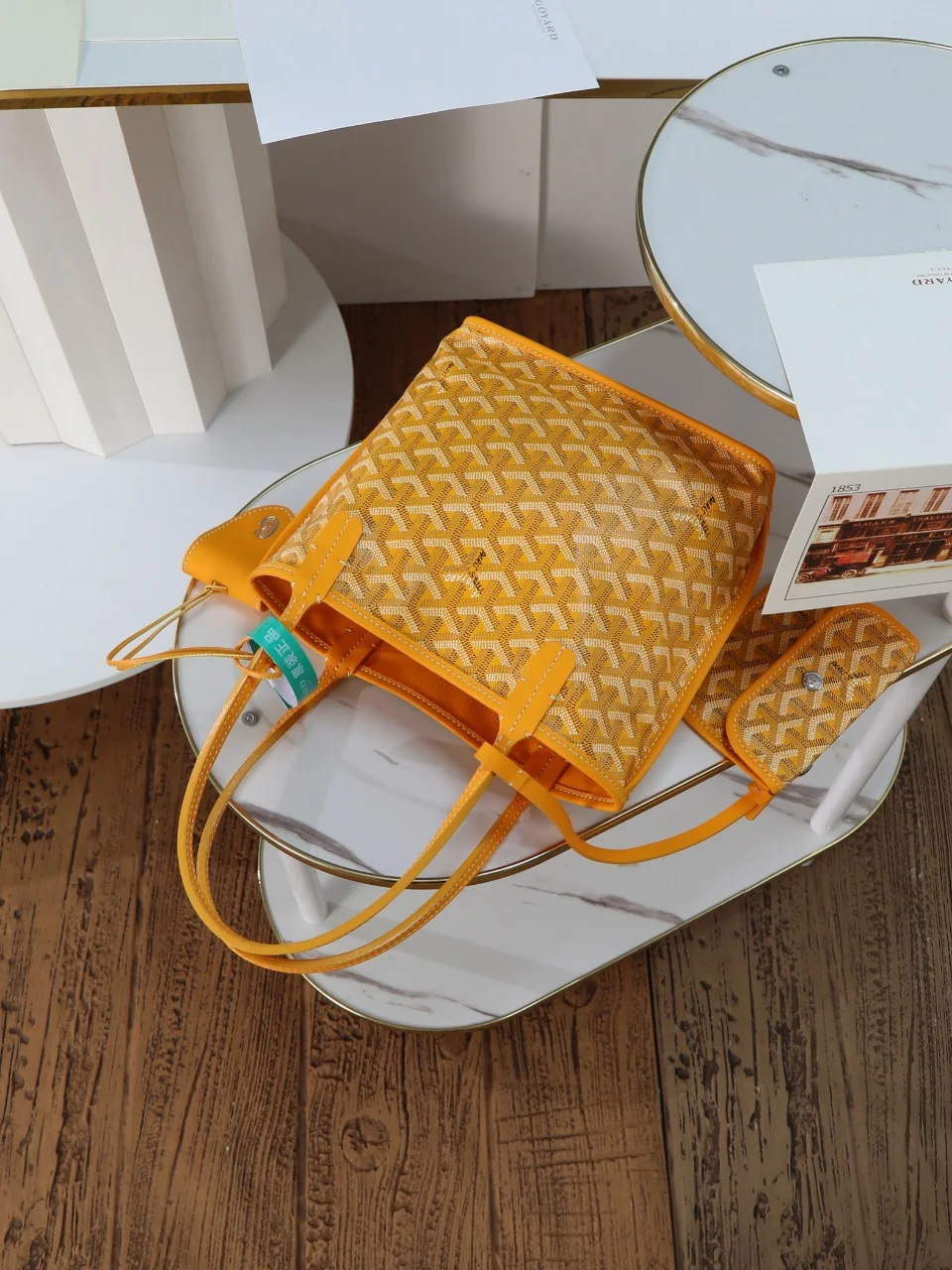 GOYARD Totes Bags Calfskin Leather (Orange-White) 20X20X10CM E20202608090531 - Image 6