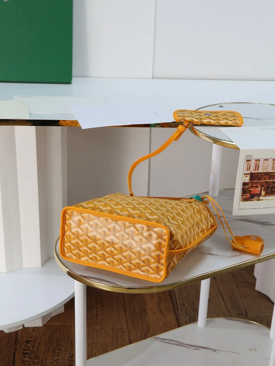 GOYARD Totes Bags Calfskin Leather (Orange-White) 20X20X10CM E20202608090531 - Image 7