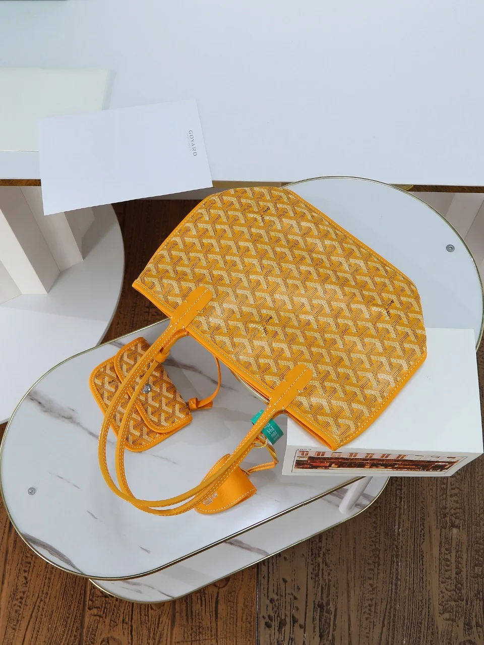 GOYARD Totes Bags Calfskin Leather (Orange-White) 20X20X10CM E20202608090531 - Image 8