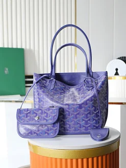 GOYARD Totes Bags Calfskin Leather (Purple-White) 28X20X10CM E20202608090543