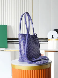 Alternative view of GOYARD Totes Bags Calfskin Leather (Purple-White) 28X20X10CM E20202608090543
