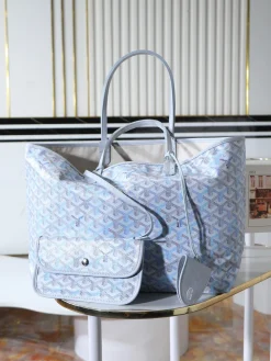 GOYARD Totes Bags Canvas (Blue-Gray) 34X15X28CM D50202608090814