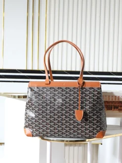 GOYARD Totes Bags Coated Canvas (Brown-Black) 36X15X27CM E50202608091195