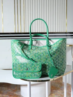 GOYARD Totes Bags Coated Canvas (Green) 34X15X28CM D50202608090812