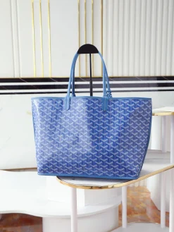 GOYARD Totes Bags Leather (Blue-White) 30X14X25CM F00202608091607