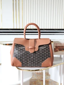 GOYARD Totes Bags Leather (Brown-Black) 25X16X34CM F50202608091205