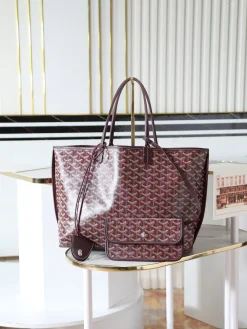 GOYARD Totes Bags Leather (Brown-White) 30X14X25CM F00202608091613