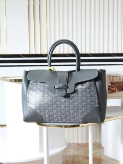 GOYARD Totes Bags Leather (Gray-White) 25X16X34CM F50202608091204