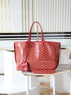 GOYARD Totes Bags Leather (Red-White) 30X14X25CM F00202608091611