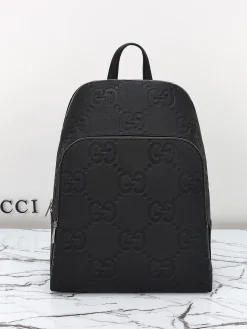 GUCCI Backpacks Bags Leather (Black-SiGUCCIer) 32X42X16CM F40202608060072