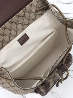 Alternative view of GUCCI Backpacks Bags Leather (Brown-Beige) 34X44X21CM D90202608060032