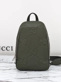 GUCCI Backpacks Bags Leather (Darkgreen-SiGUCCIer) 19X29X7 CM D10202608060423