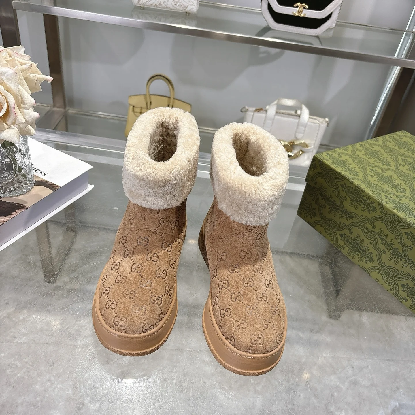 GUCCI Booties Suede & Merino Wool EU36-42 C10202608030018 - Image 2