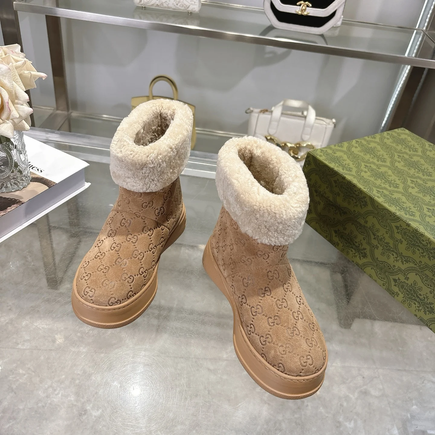 GUCCI Booties Suede & Merino Wool EU36-42 C10202608030018 - Image 3