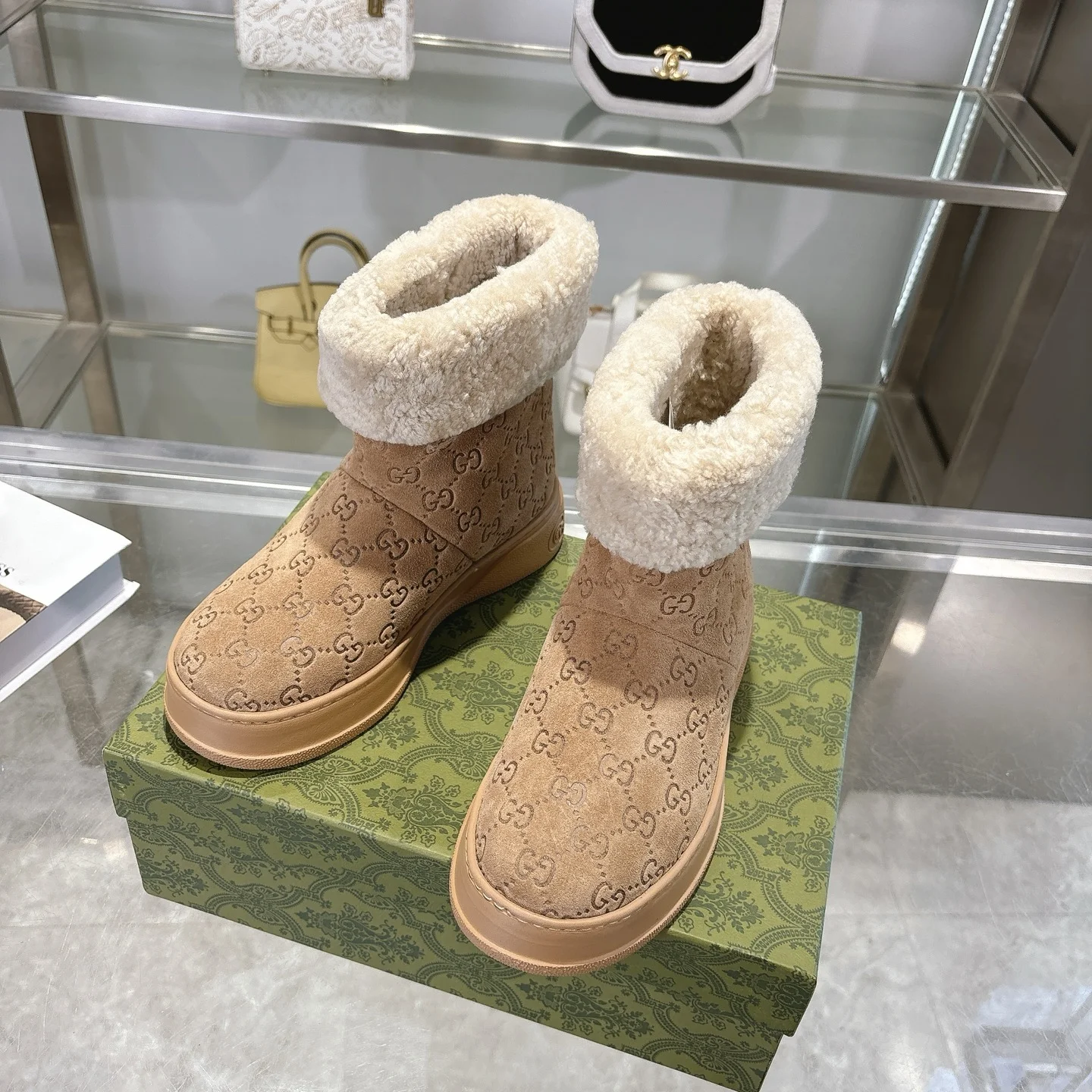 GUCCI Booties Suede & Merino Wool EU36-42 C10202608030018 - Image 4