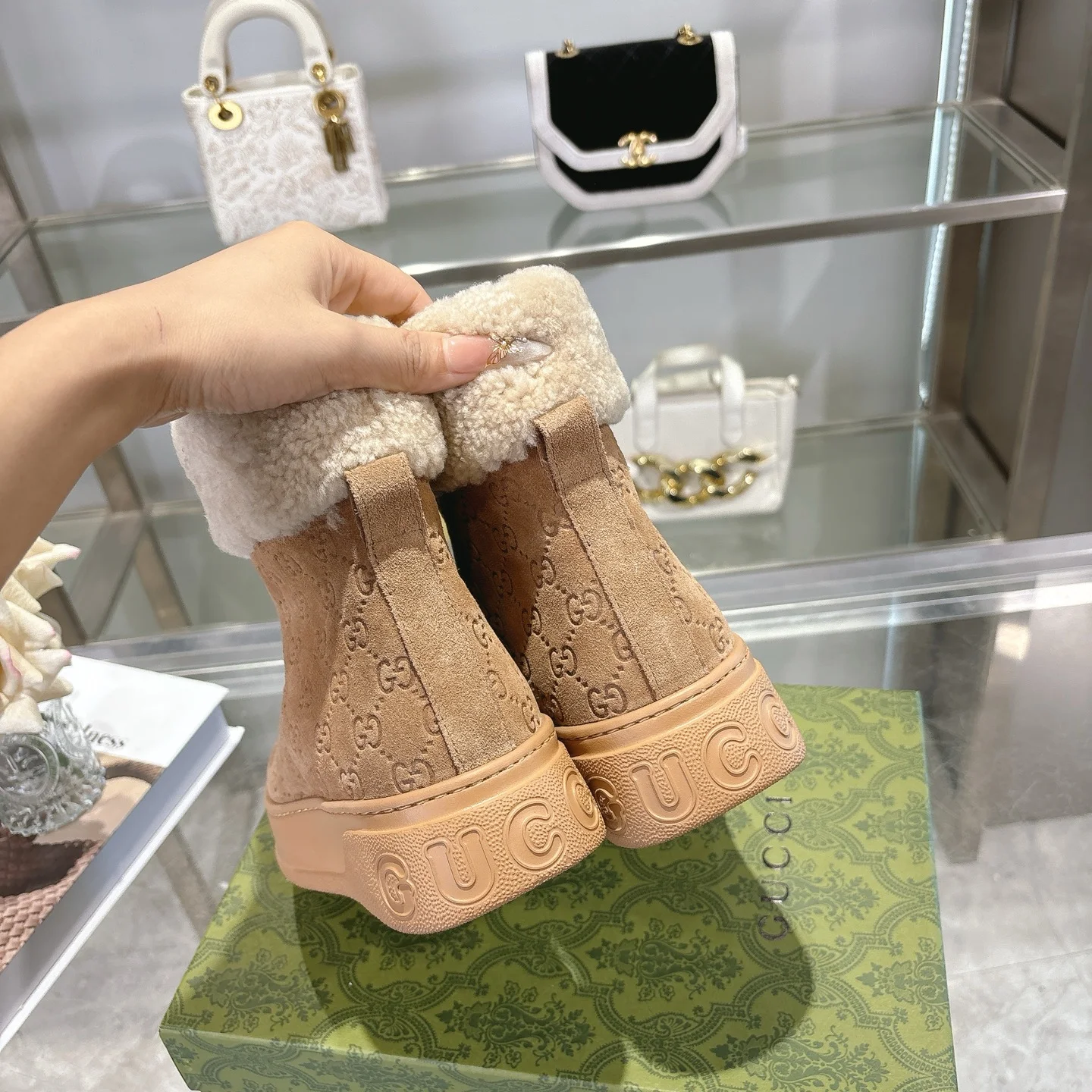 GUCCI Booties Suede & Merino Wool EU36-42 C10202608030018 - Image 8