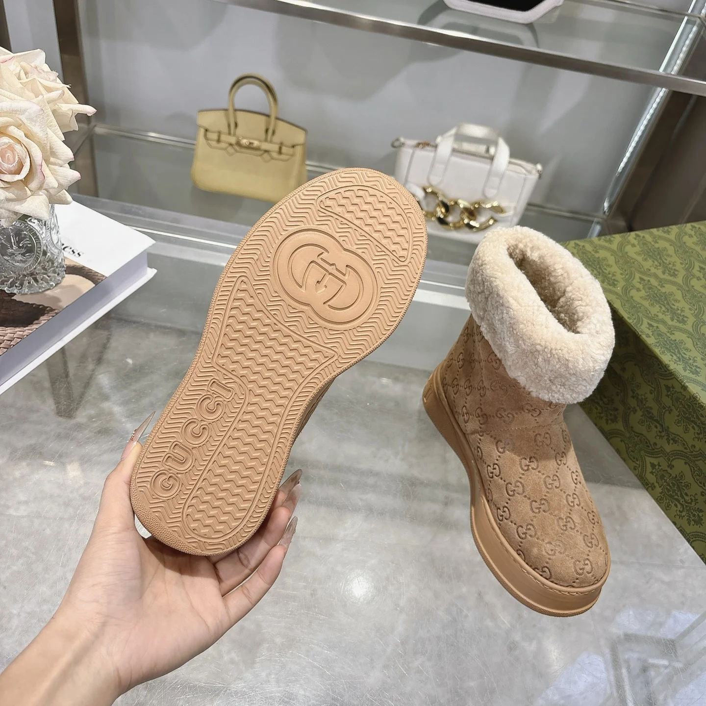 GUCCI Booties Suede & Merino Wool EU36-42 C10202608030018 - Image 9