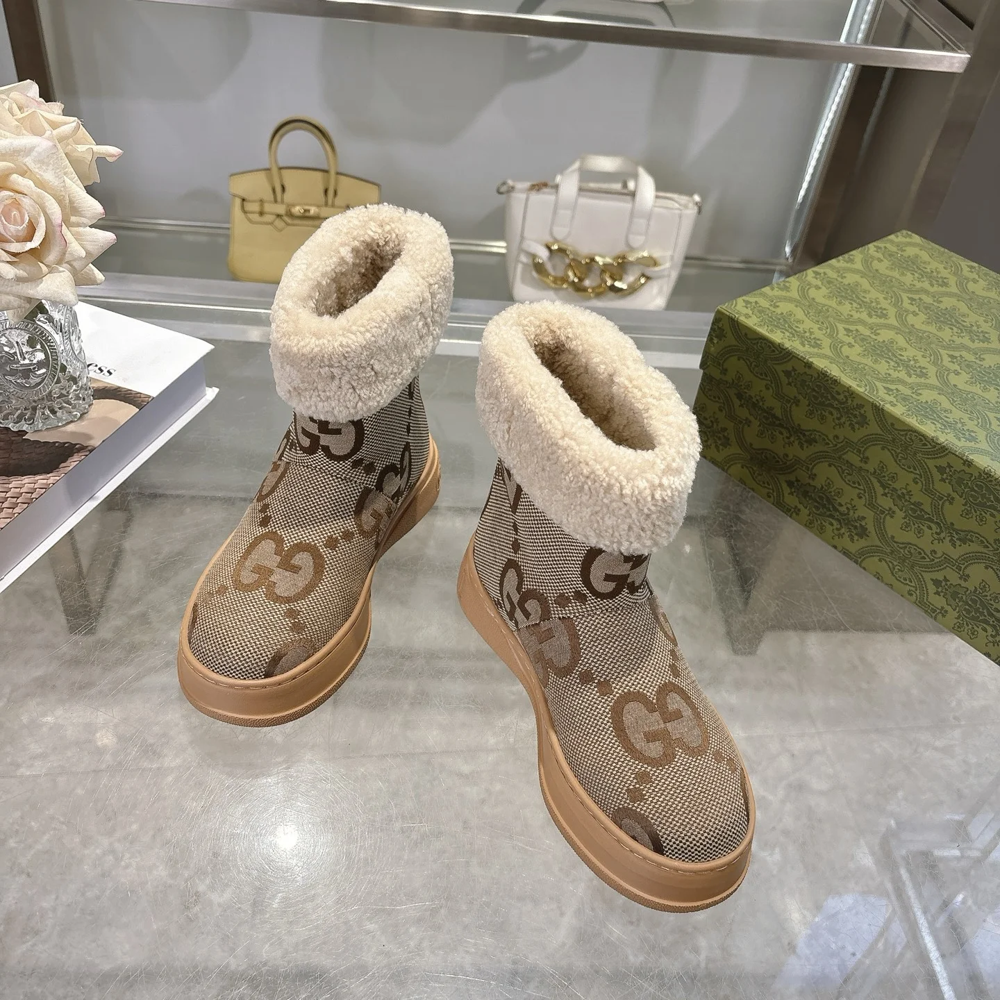 GUCCI Booties Suede & Merino Wool EU36-42 C10202608030021 - Image 3