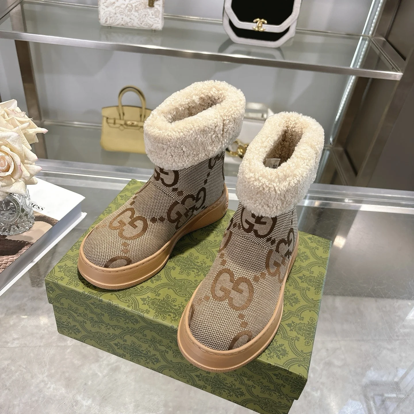 GUCCI Booties Suede & Merino Wool EU36-42 C10202608030021 - Image 4