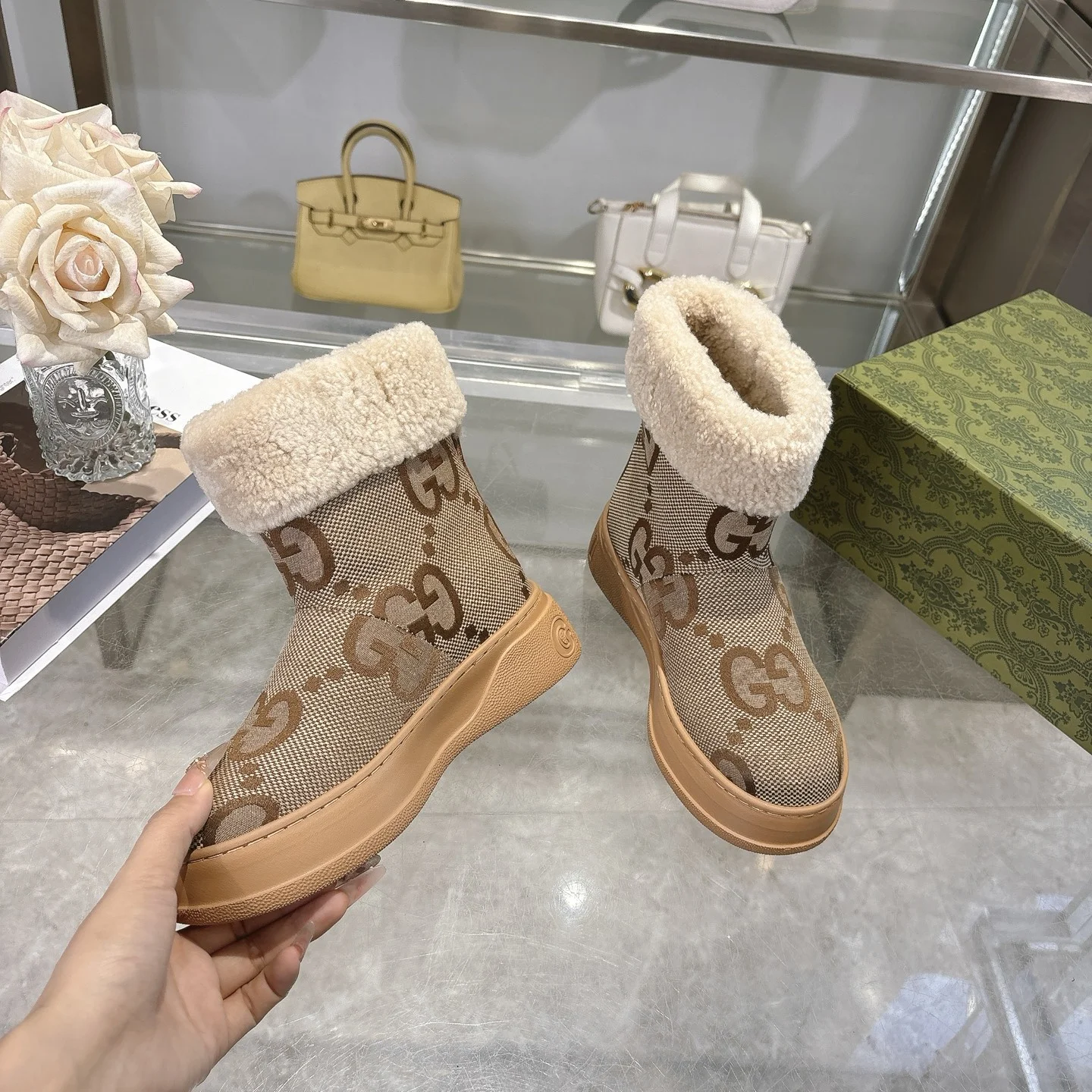 GUCCI Booties Suede & Merino Wool EU36-42 C10202608030021 - Image 5