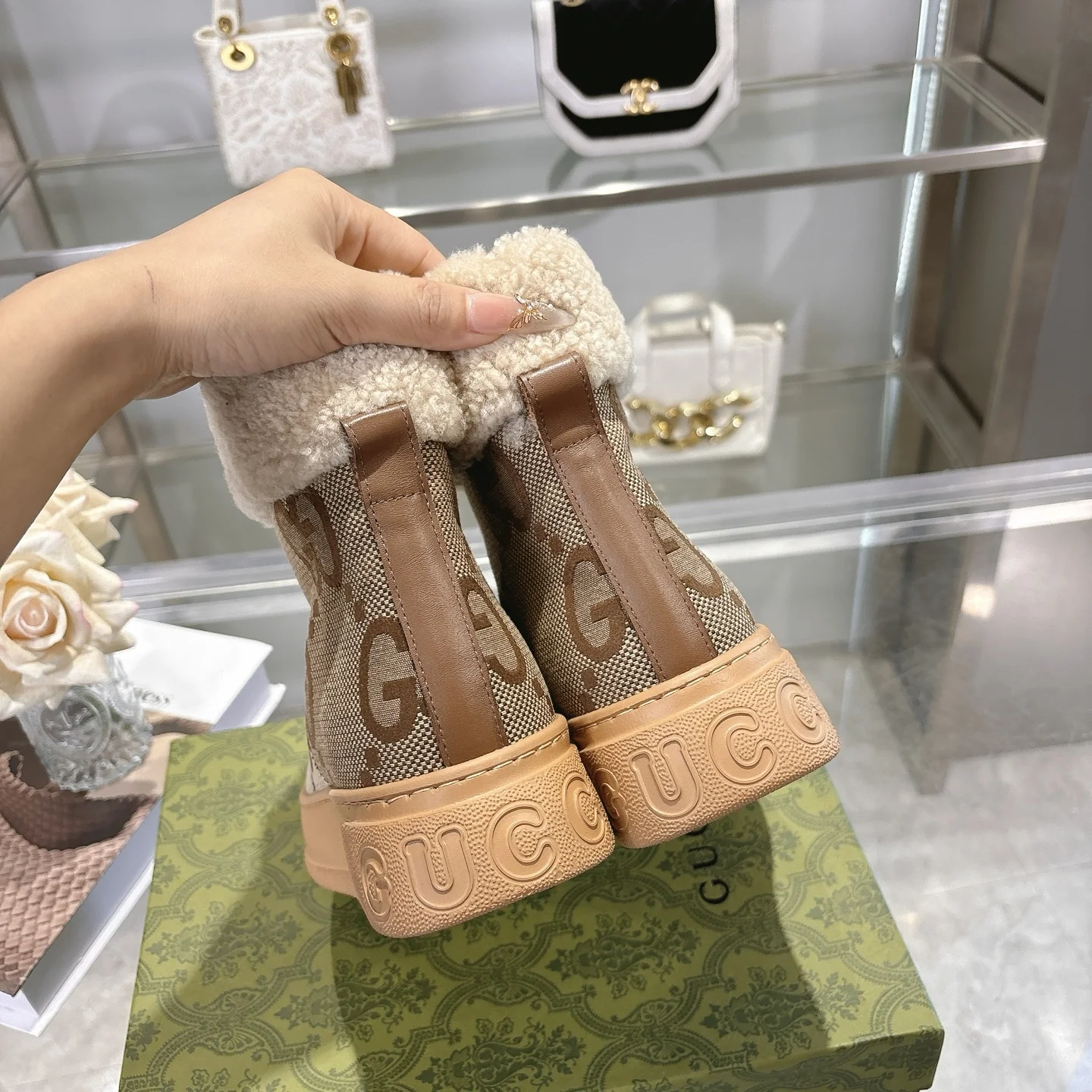 GUCCI Booties Suede & Merino Wool EU36-42 C10202608030021 - Image 7